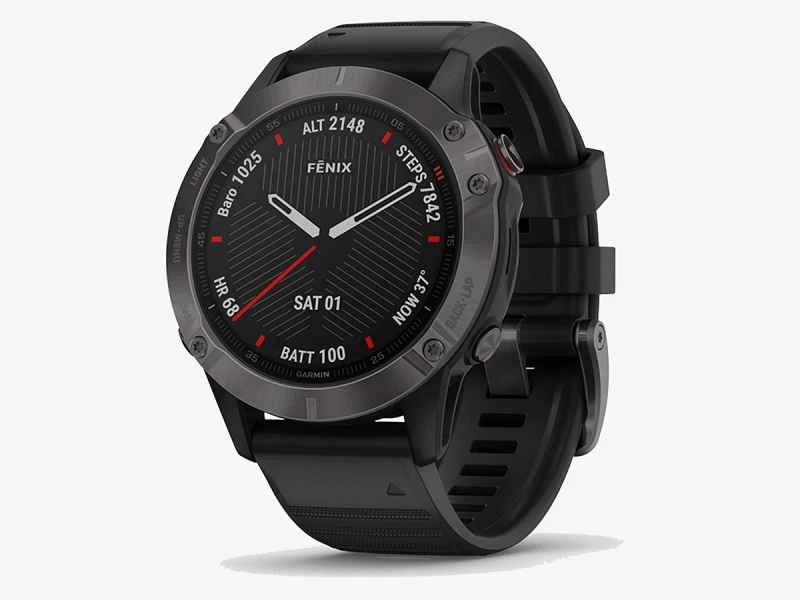 一款黑色 Garmin Fenix 6 智慧手錶
