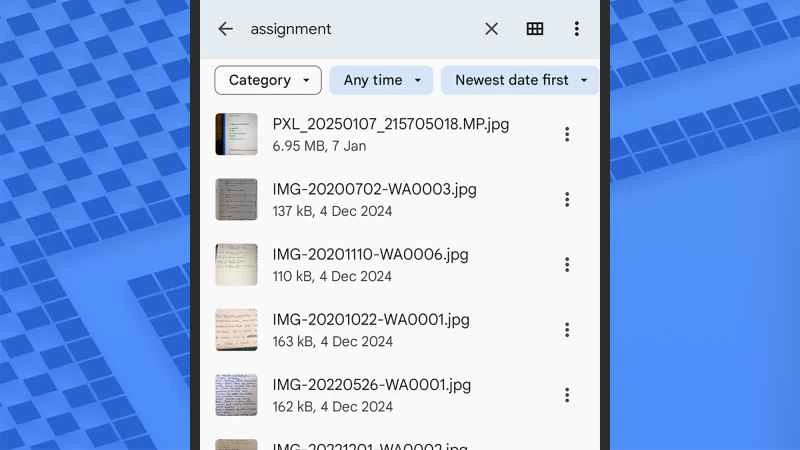 安卓手機上檔案的螢幕截圖
