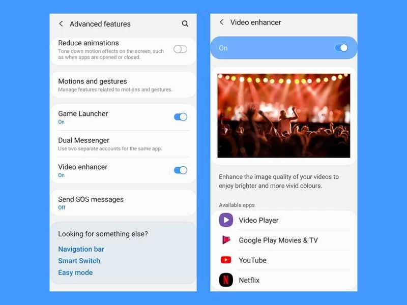 三星 Galaxy S10 的螢幕影片增強功能