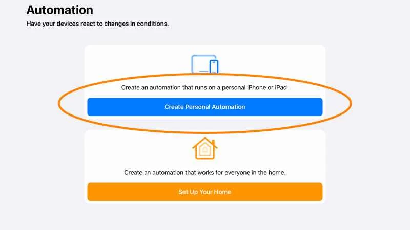 iPhone菜單上的個人自動化