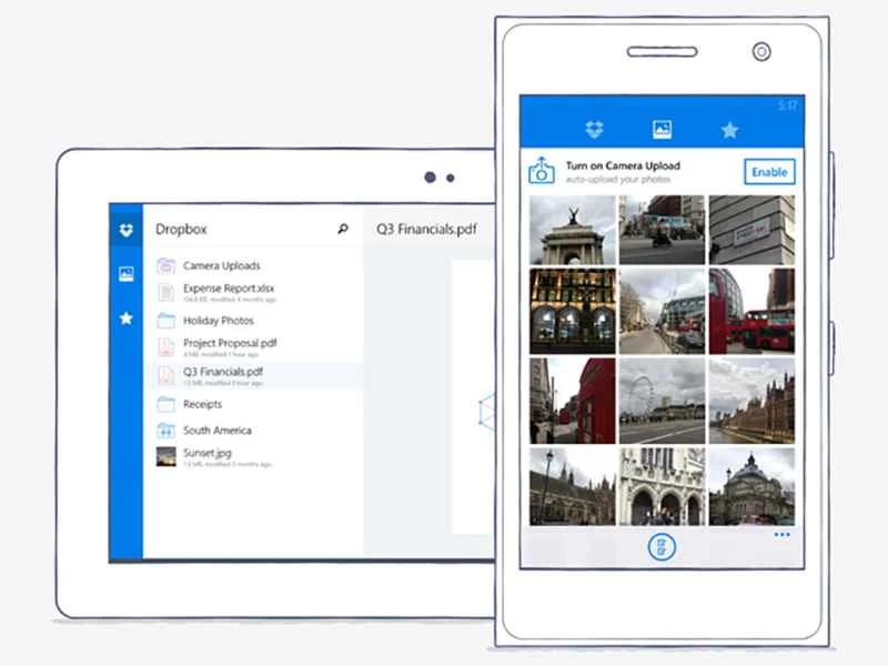 使用 Dropbox 將平板電腦和手機上的照片備份到雲端。