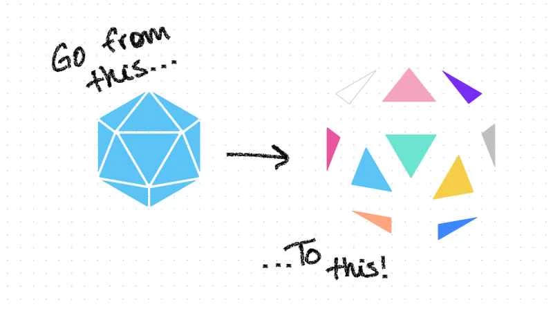 蘋果 Freeform 圖形破碎後的螢幕截圖。