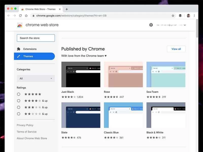 Google Chrome 主題庫。
