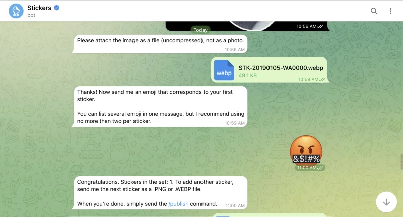 Telegram 的貼紙機器人。