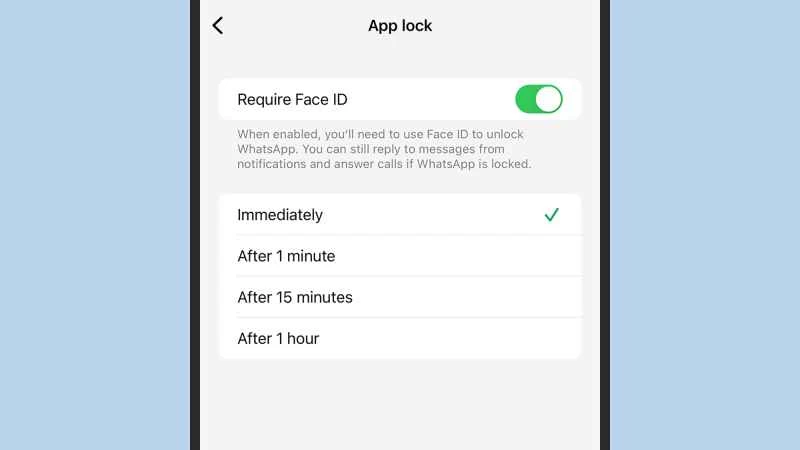 iPhone 應用程式鎖選項截圖