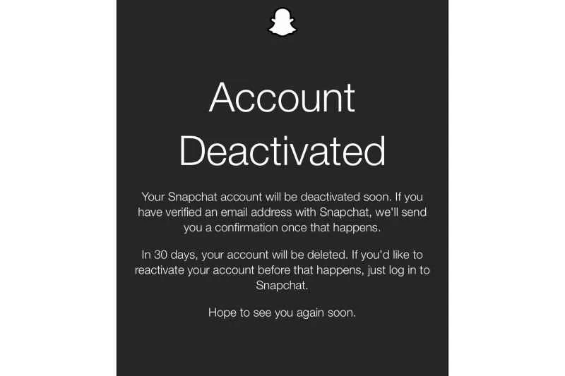 即使您已刪除帳戶，您仍然會看到 Snapchat 的停用畫面。