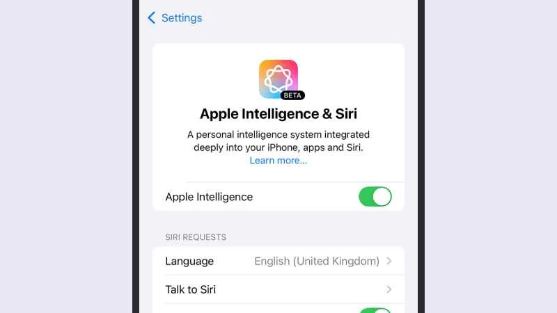 蘋果智慧和 Siri 選項