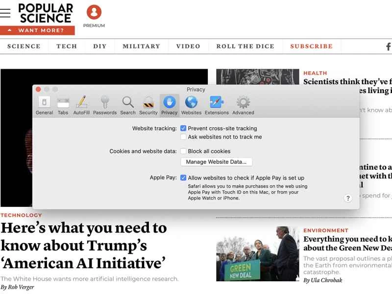 蘋果Safari隱私控制