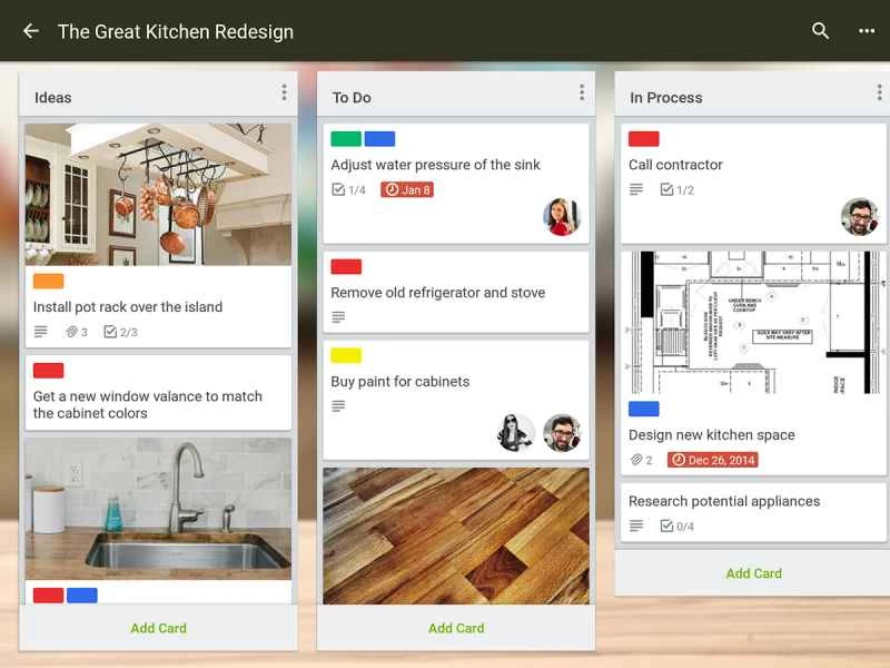 電腦上 Trello 這款效率應用的螢幕截圖