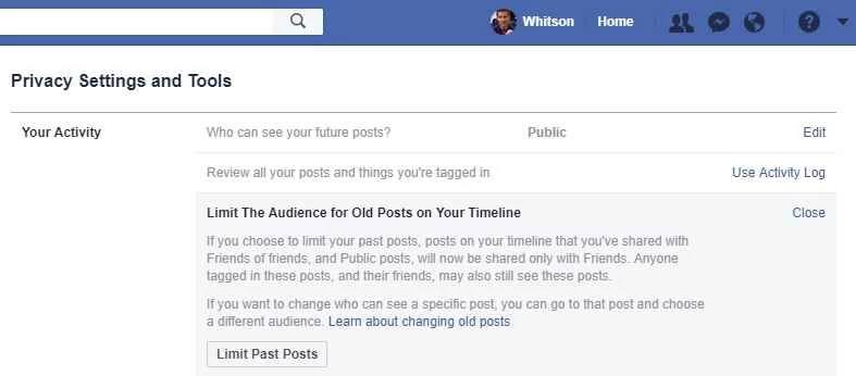 設定介面，可用於限制您的 Facebook 受眾群體。
