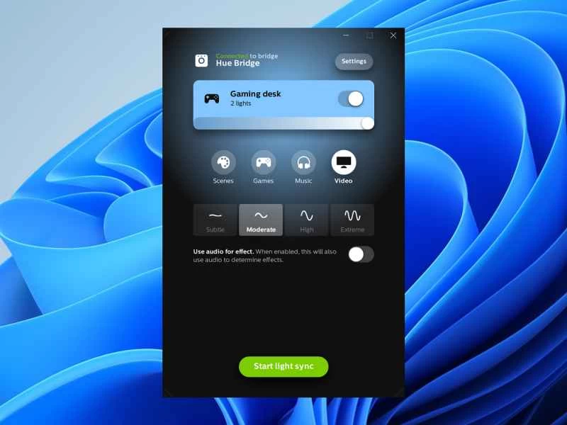 飛利浦 Hue 應用程式用於同步智慧燈