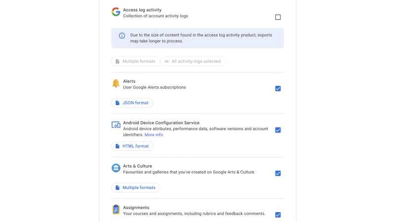 谷歌資料請求頁面截圖