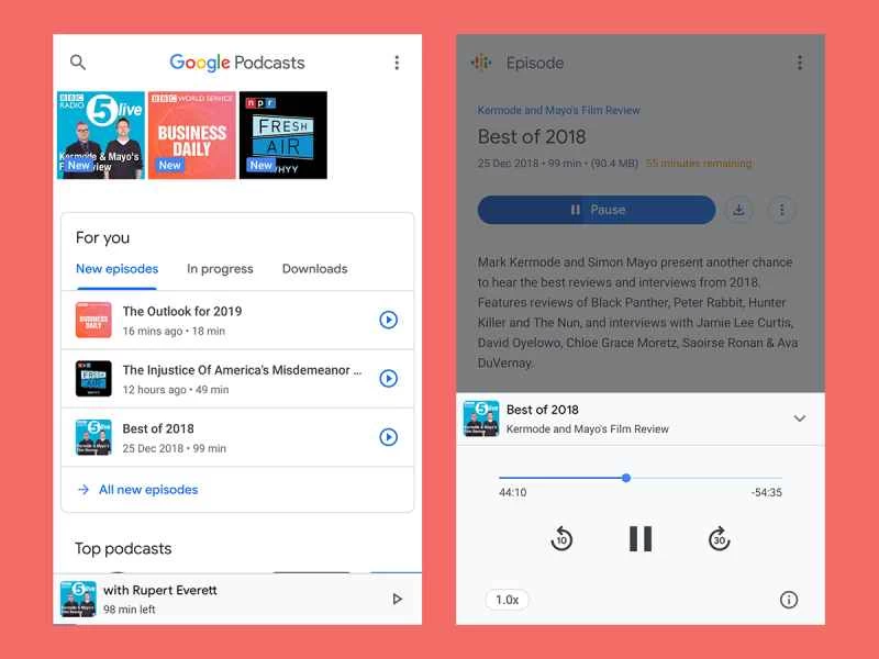Google Podcasts 應用