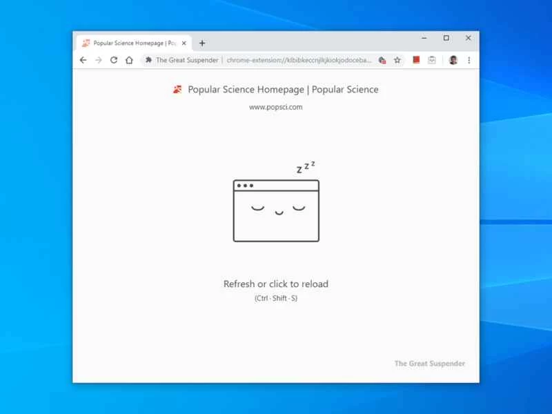 Suspend 瀏覽器擴充功能可將不活動的標籤頁置於休眠狀態。