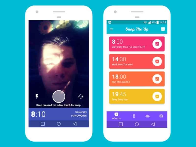 手機螢幕上顯示“Snap Me Up”應用程式