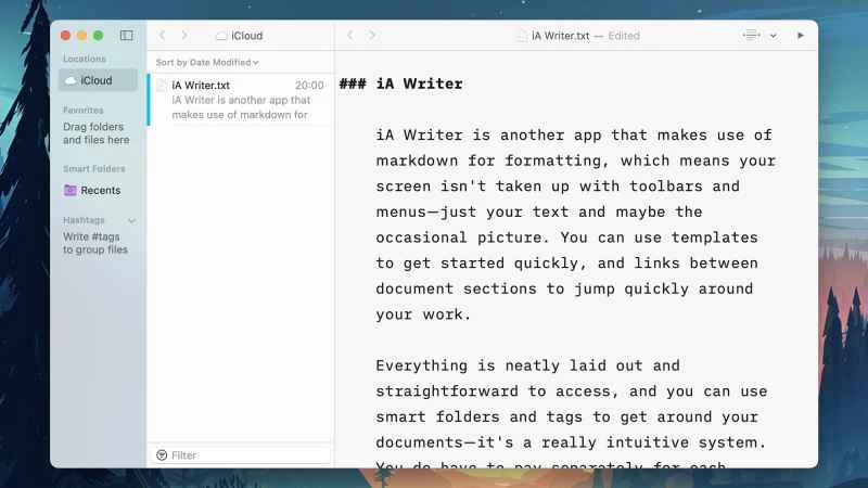 iA Writer 的螢幕截圖