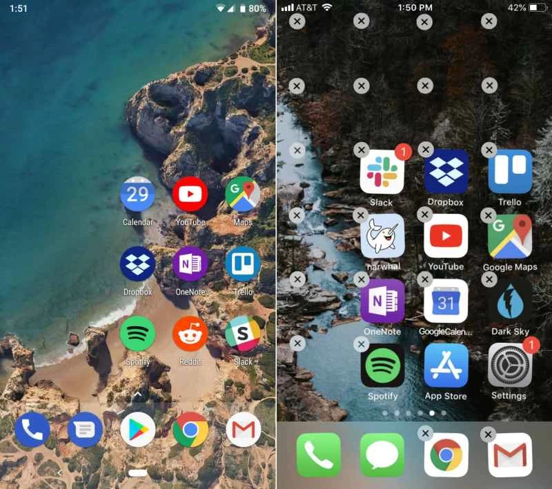 一部安裝了隱形 Makeovr 應用的 iPhone。
