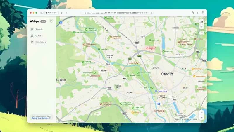 蘋果地圖截圖,顯示卡迪夫
