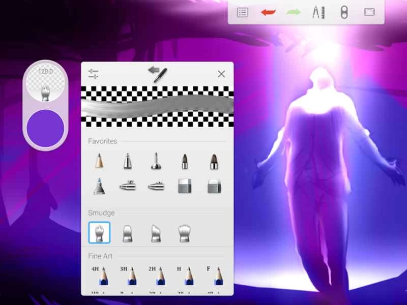 Sketchbook上的藝術介面。