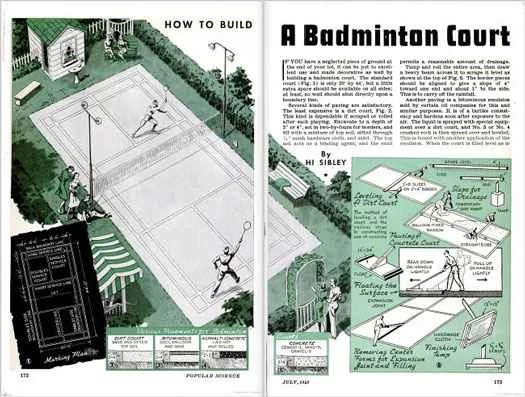 你可以自己建造一個羽球場：1940年7月