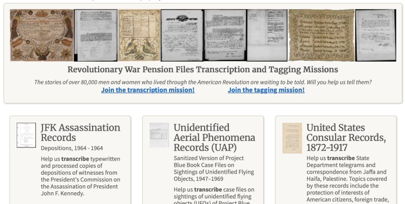 國家檔案館需要您的幫助來轉錄UFO和甘迺迪遇刺案檔案。