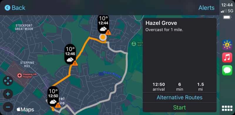 沿途天氣預報會告訴您沿途的天氣狀況。