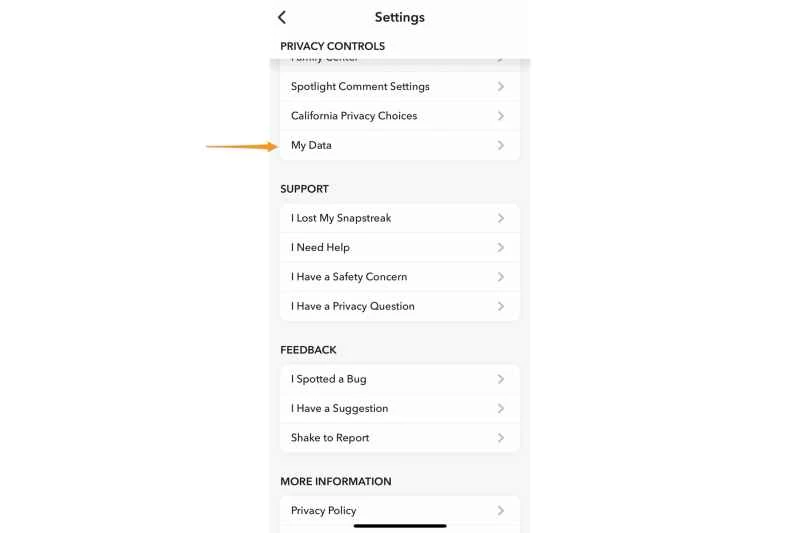 Snapchat的個人資料設定。