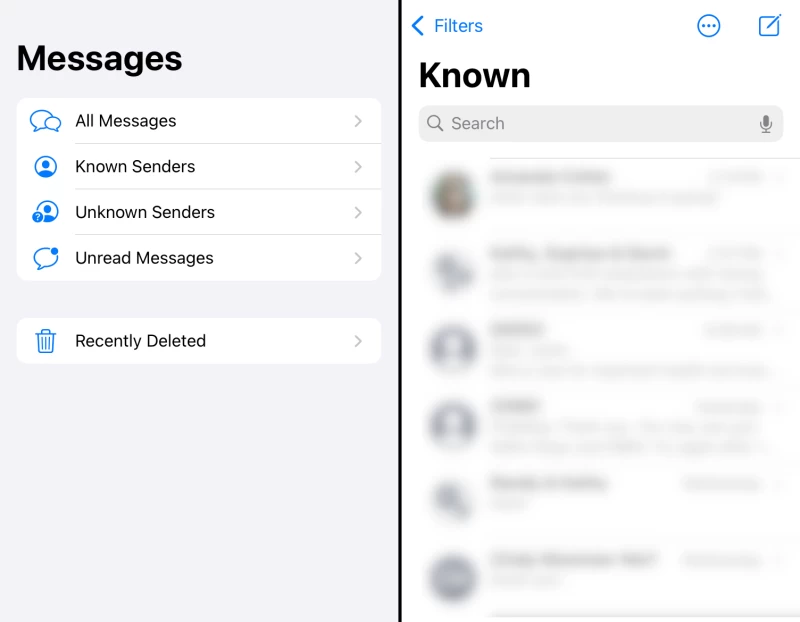 iPhone 資訊過濾器截圖
