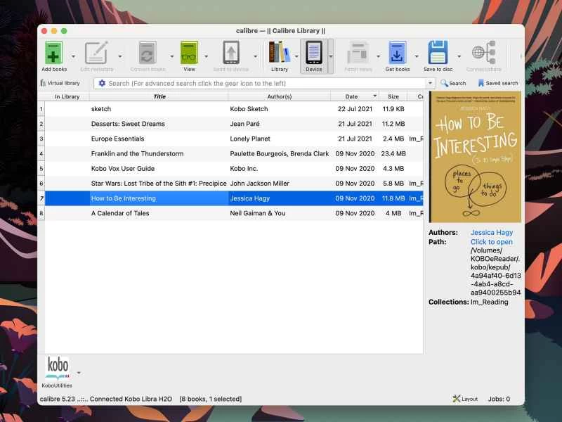 在 Kobo 電子閱讀器上使用 Calibre 軟體。