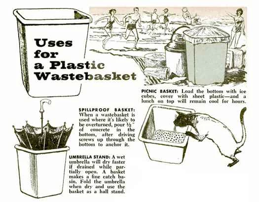 塑膠垃圾桶:1961年7月