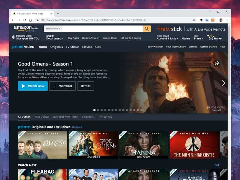 亞馬遜 Prime Video 介面，主預覽區顯示《好兆頭》。