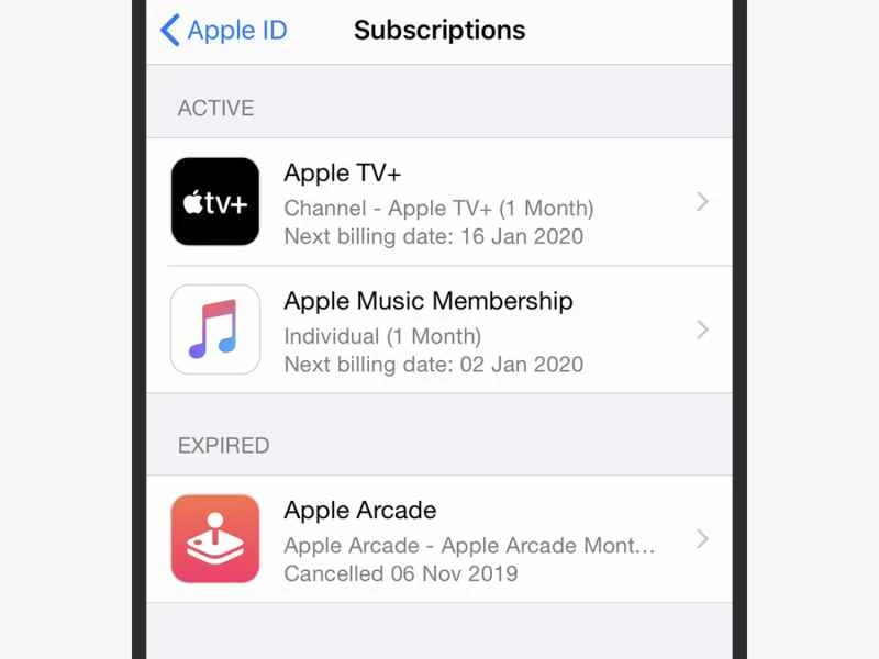 iOS 版訂閱管理器