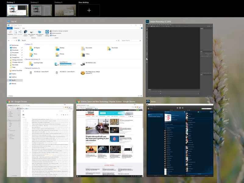 Windows 電腦上的 Windows 任務檢視。