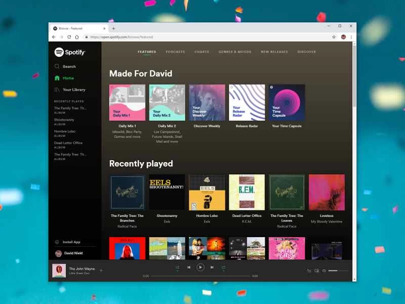 Spotify網頁介面。