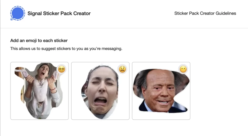 Signal 的貼紙包創建工具。