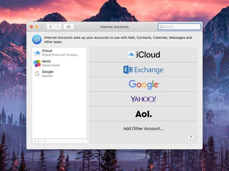 在蘋果 macOS 電腦上同步電子郵件的選項。