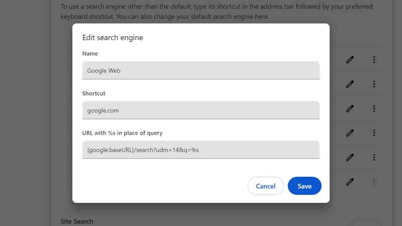 谷歌瀏覽器設定的螢幕截圖