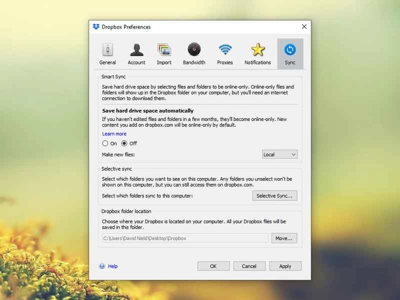 Dropbox 智慧選擇性同步