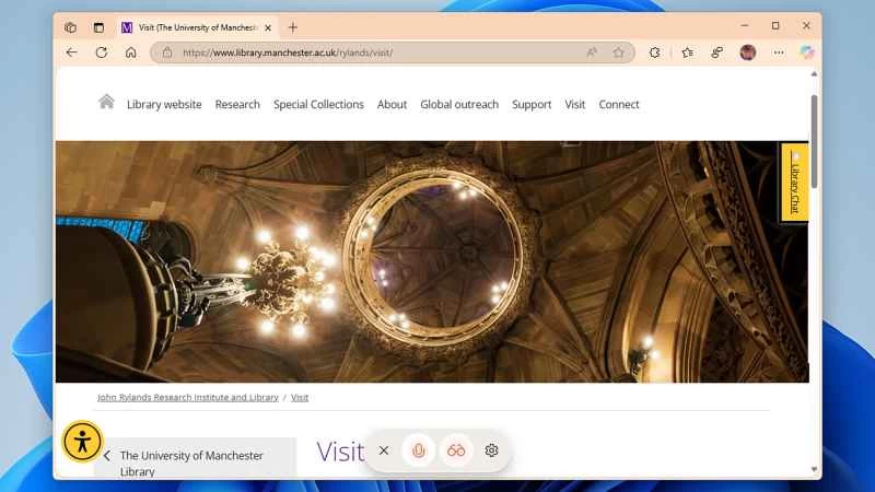 頁面中面板所在位置的螢幕截圖