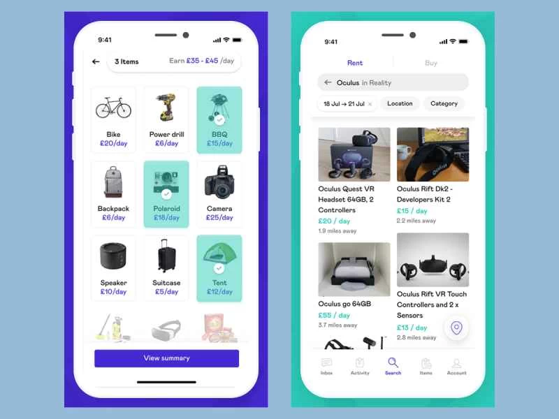 Fat Llama應用程式介面截圖
