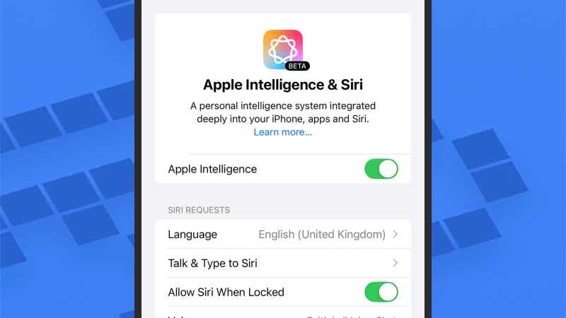 Siri 中 Apple 智慧設定的螢幕截圖
