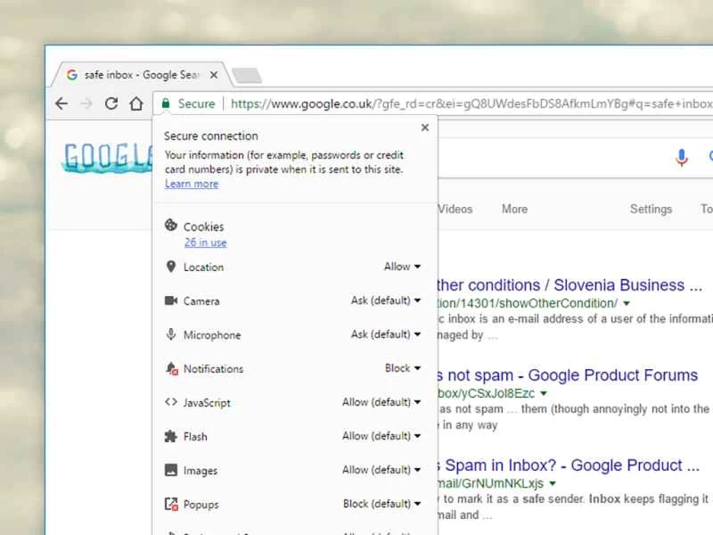 網頁瀏覽器顯示綠色掛鎖圖標,表示HTTPS安全協定。