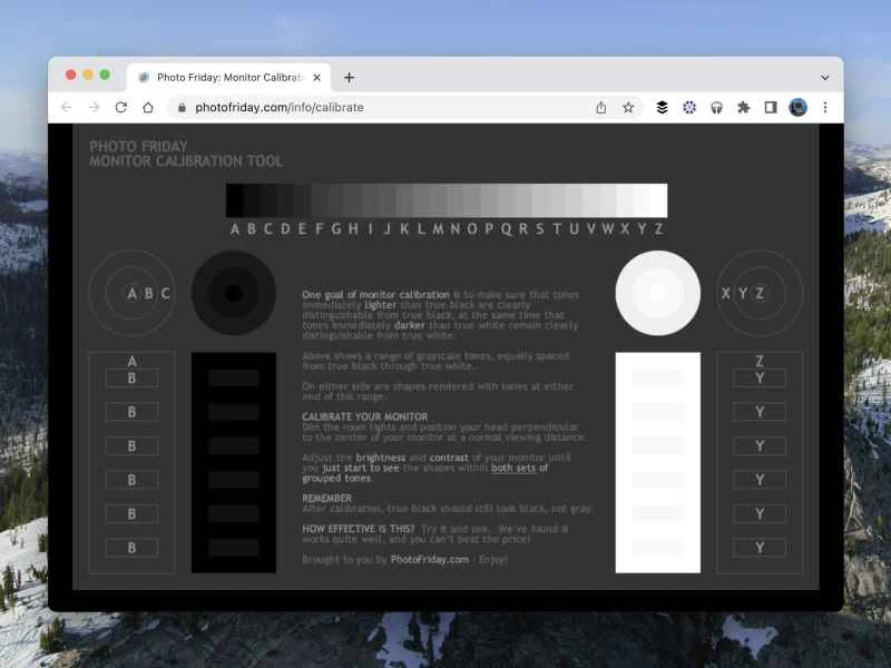 Photo Friday 的顏色校準工具,可以在網路上找到。